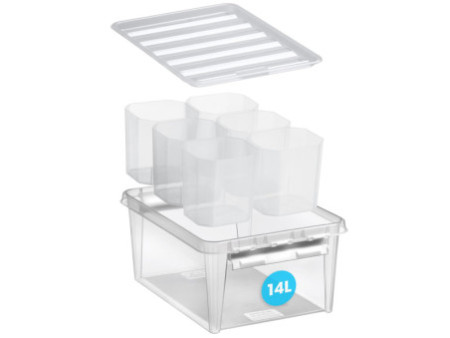 SmartStore Boîte de rangement CLASSIC 14 L + inserts, blanc