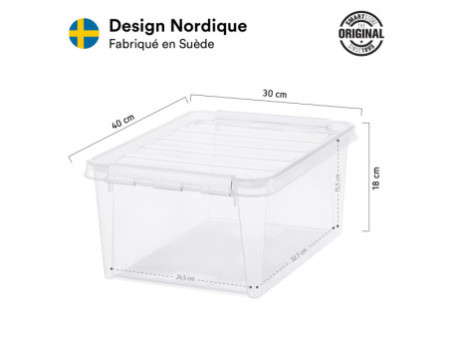 SmartStore Boîte de rangement CLASSIC 14 L + inserts, blanc