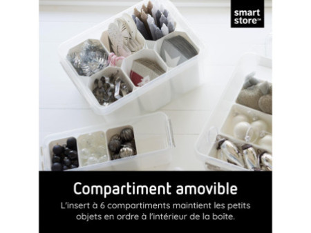 SmartStore Boîte de rangement CLASSIC 14 L + inserts, blanc