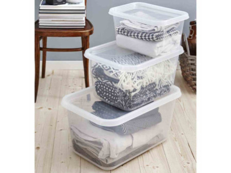 SmartStore Boîte de rangement BASIC L, 44 L, transparent