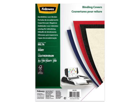 Fellowes Couverture pour reliure Delta, grain cuir, ivoire