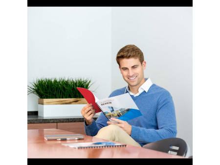 Fellowes Couverture pour reliure Delta, grain cuir, rouge