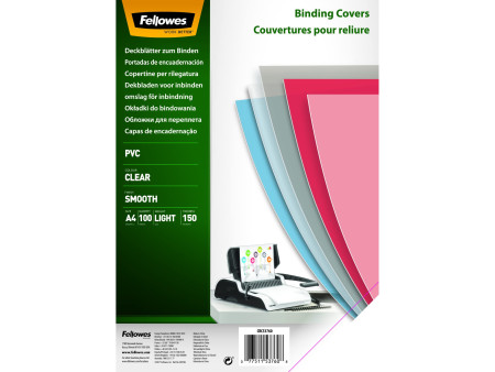 Fellowes Couverture, A4, PVC, 0,15 mm, transparente