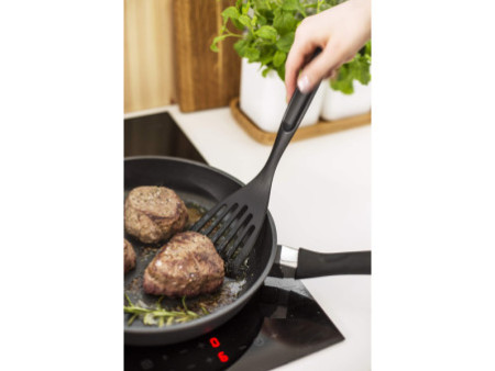 GastroMax Spatule, avec fentes, noir