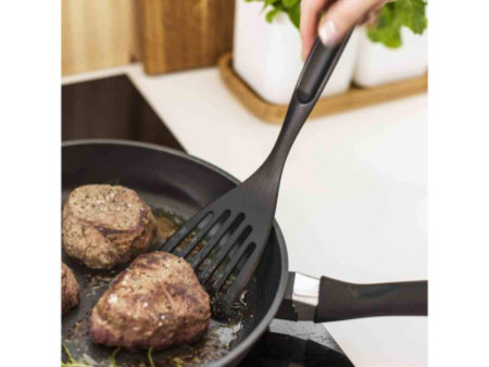 GastroMax Spatule, avec fentes, noir