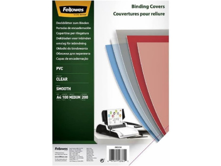 Fellowes Couverture, A4, PVC, 0,20 mm, transparent