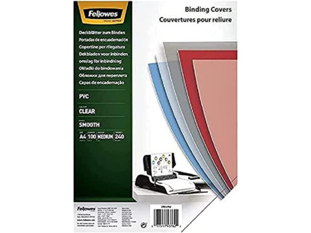 Fellowes Couverture, A4, PVC, 0,24 mm, transparent