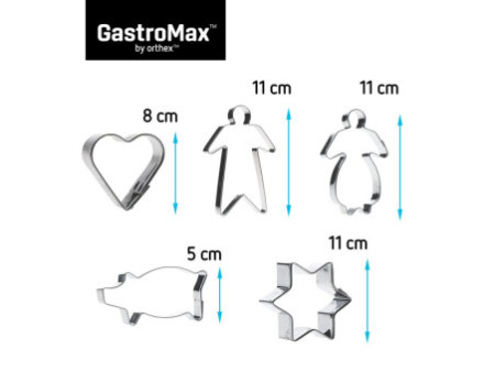 GastroMax Emporte-pièce Tradition, set de 5, inox