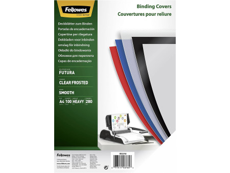 Fellowes Plats de couverture Futura, A4, PP, transparent