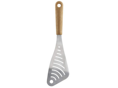 GastroMax Spatule ajourée BIO, manche effet bois