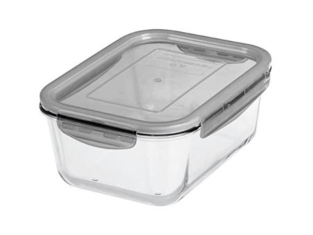 GastroMax Boîte de conservation en verre, 1,6 litre, gris