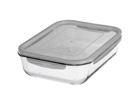 GastroMax Boîte de conservation en verre, 2,7 litres, gris