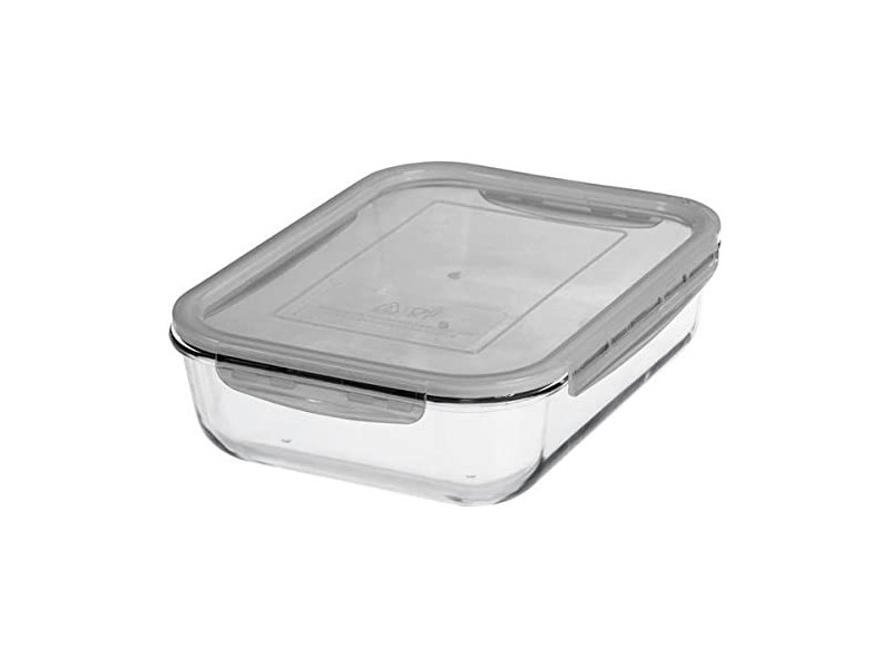 GastroMax Boîte de conservation en verre, 2,7 litres, gris