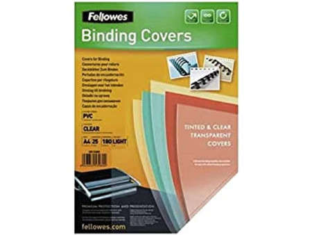 Fellowes couverture, format A4, pvc, 0,18 mm, transparent