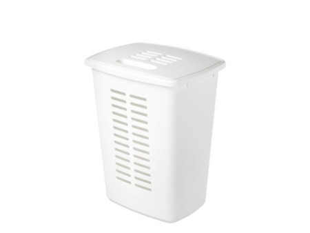 orthex Panier à linge avec couvercle, 60 litres, blanc