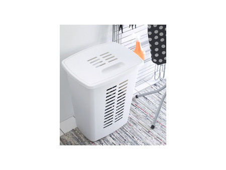 orthex Panier à linge avec couvercle, 60 litres, gris foncé