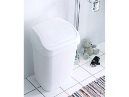 orthex Poubelle à couvercle basculant, 10 litres, blanc