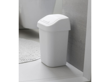 orthex Poubelle à couvercle basculant, 10 litres, blanc