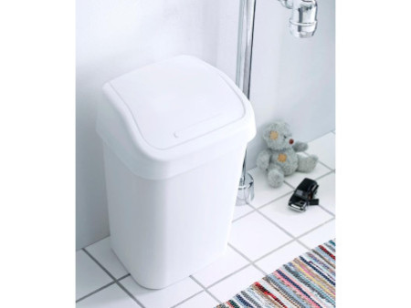 orthex Poubelle à couvercle basculant, 25 litres, blanc