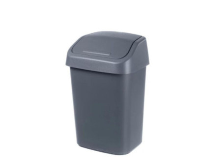 orthex Poubelle à couvercle basculant, 25 litres, gris foncé