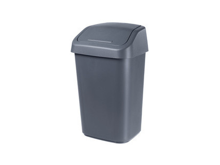 orthex Poubelle à couvercle basculant, 50 litres, gris foncé
