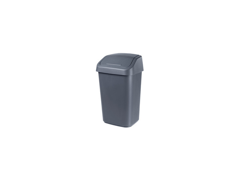 orthex Poubelle à couvercle basculant, 50 litres, gris foncé