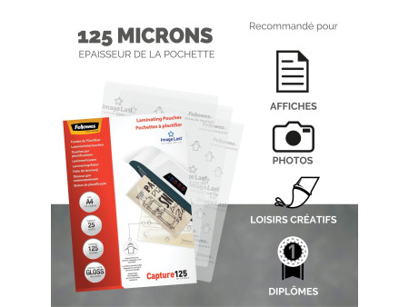 Fellowes Pochette de plastification, A4, brillante