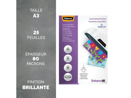 Fellowes Pochette de plastification, A3, brillante