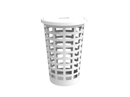 plast team Panier à linge BOSTON, 54 litres, rond, blanc