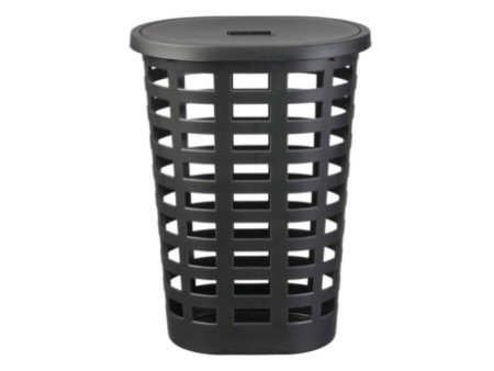 plast team Panier à linge BOSTON, 54 litres, ovale, noir
