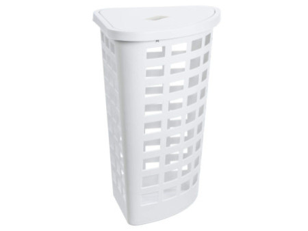 plast team Panier à linge BOSTON, 54 litres, d'angle, blanc