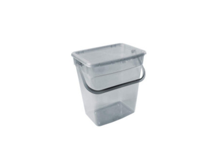 plast team Boîte à lessive, 6 litres, gris transparent