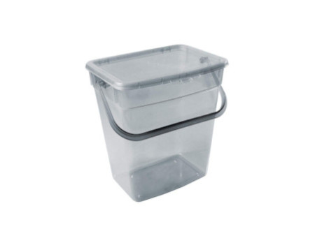 plast team Boîte à lessive, 10 litres, gris transparent
