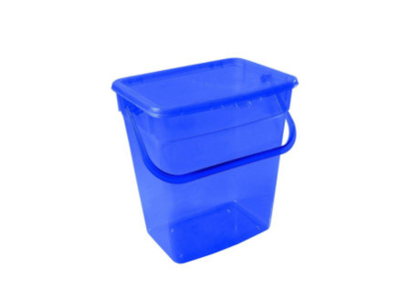 plast team Boîte à lessive, 10 litres, bleu transparent