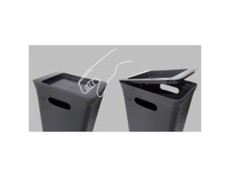 plast team Couvercle AVEDORE, pour poubelle de 20 L, noir