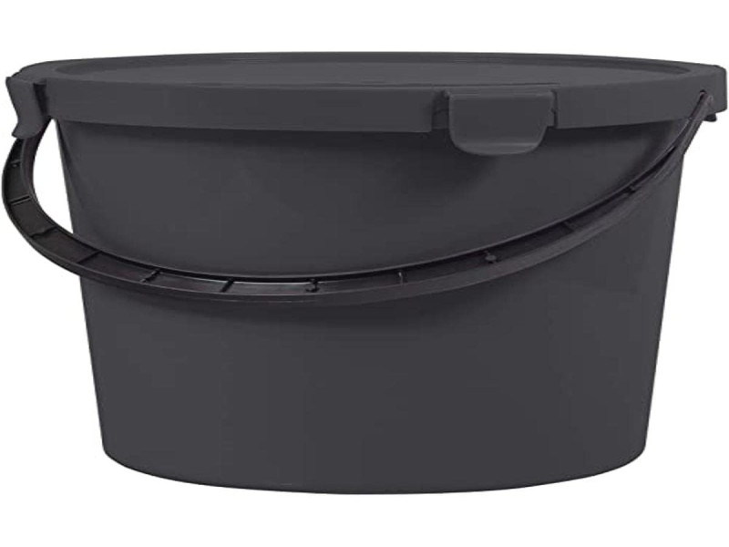 plast team Seau à cueillette avec couvercle,10 L, gris foncé