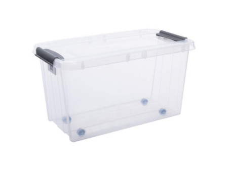Plast team Boîte de rangement PROBOX à roulettes, 70 litres