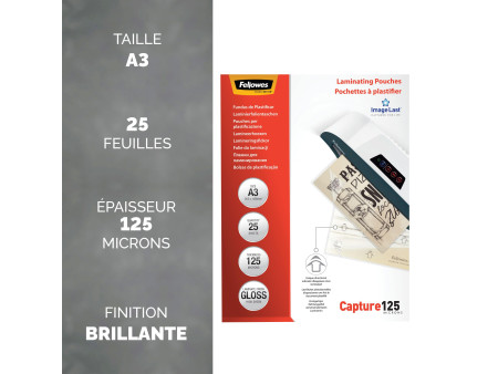Fellowes Pochette de plastification, A3, brillante