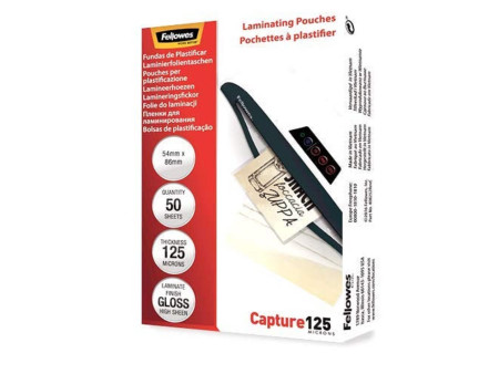Fellowes Pochette de plastification, 54 x 86 mm, 250 microns