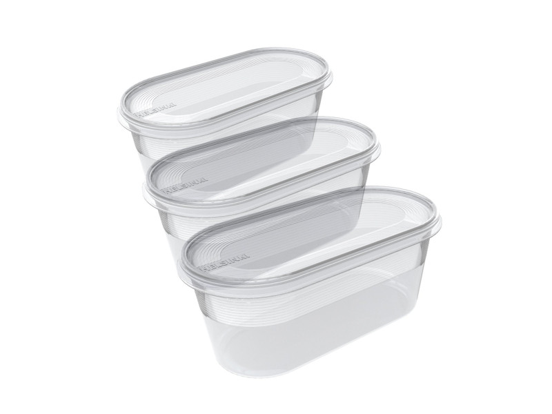 plast team Set de 3 boîtes de congélation Helsinki, 0,8 L