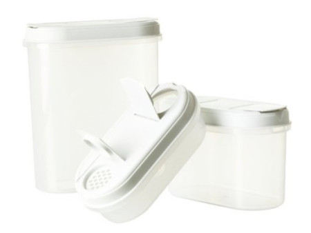 plast team Boîte de conservation Margerit, set de 3, blanc