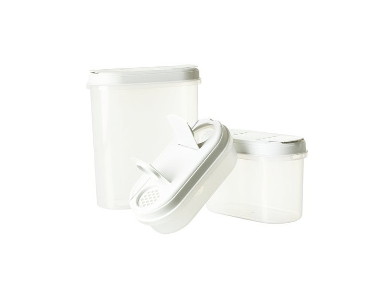 plast team Boîte de conservation Margerit, set de 3, blanc