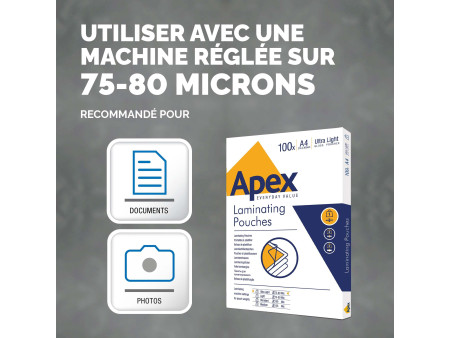 Apex Pochette de plastifcation Ultra Light, A4, 150 microns