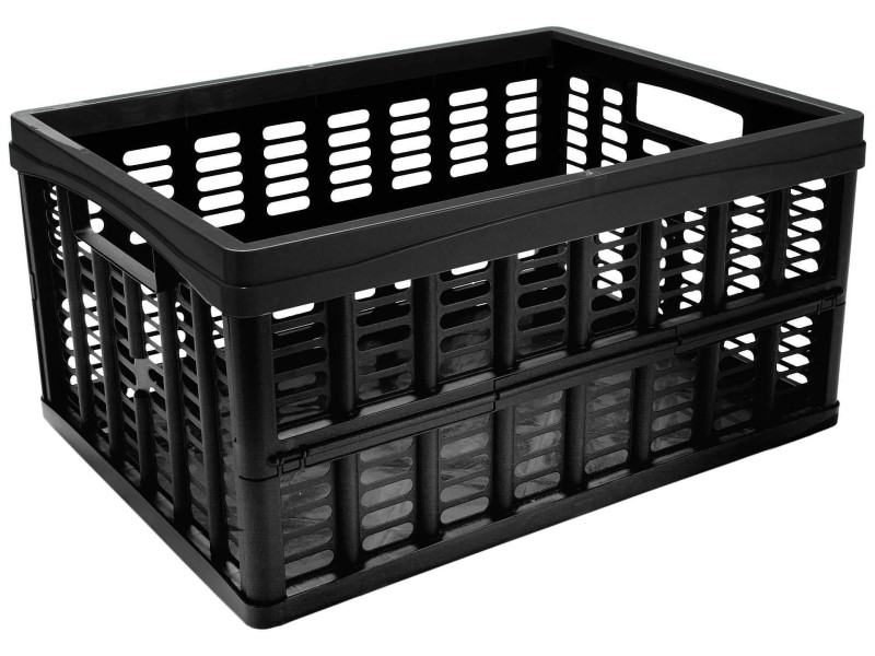 NHG Caisse de rangement pliante, PP, 32,5 litres, noir