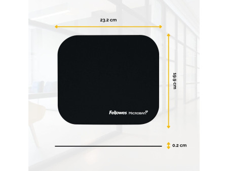Fellowes Tapis de souris Microban, en néoprène, noir