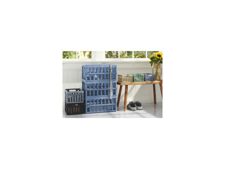 NHG Caisse de rangement pliante, PP, 3,5 litres, gris