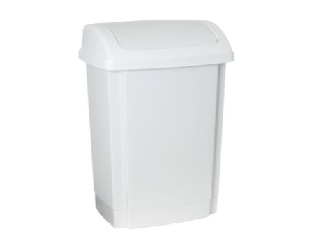 past team Poubelle à couvercle basculant, 25 litres, blanc