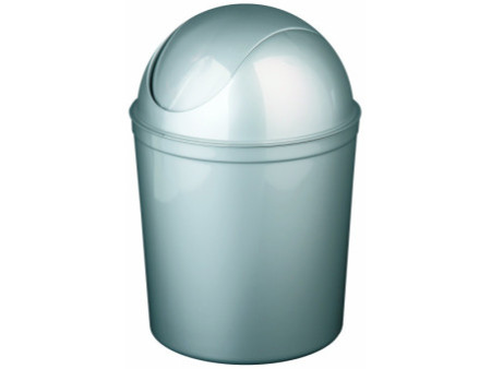 past team Poubelle à couvercle basculant, 5 litres, argent