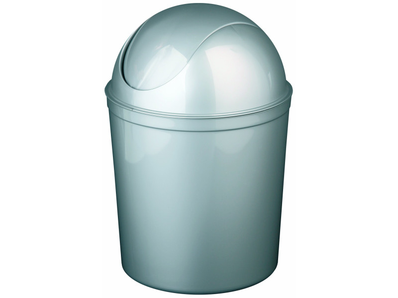 past team Poubelle à couvercle basculant, 5 litres, argent