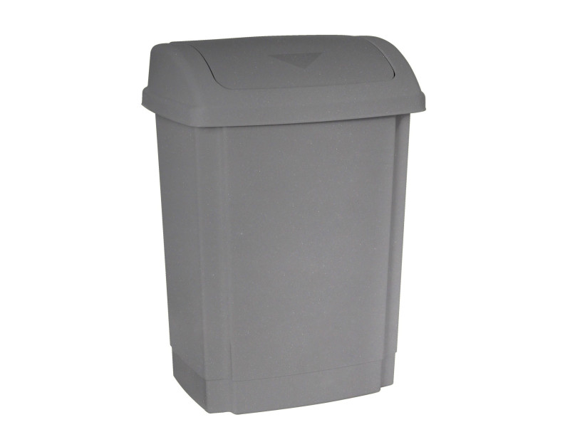 past team Poubelle à couvercle basculant, 15 litres, argent